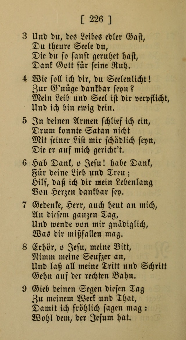 Eine unparteiische Lieder-Sammlung zum Gebrauch beim Oeffentlichen Gottesdienst und Häuslichen Erbauung page 226