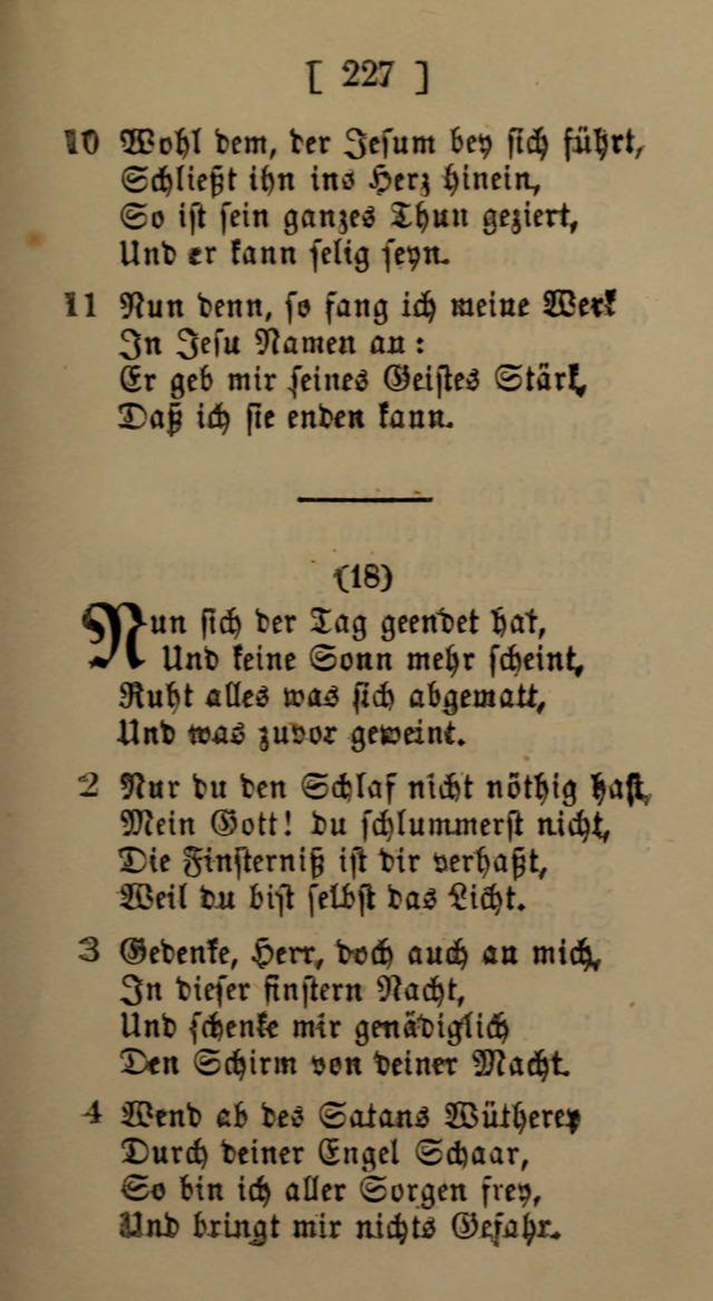 Eine unparteiische Lieder-Sammlung zum Gebrauch beim Oeffentlichen Gottesdienst und Häuslichen Erbauung page 227