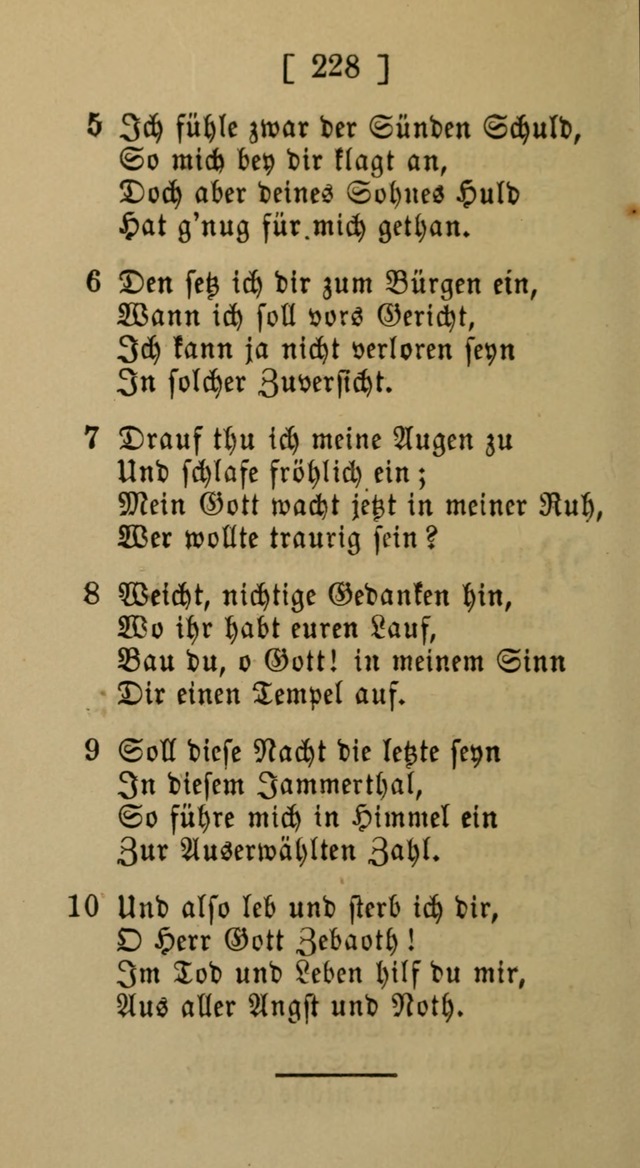 Eine unparteiische Lieder-Sammlung zum Gebrauch beim Oeffentlichen Gottesdienst und Häuslichen Erbauung page 228