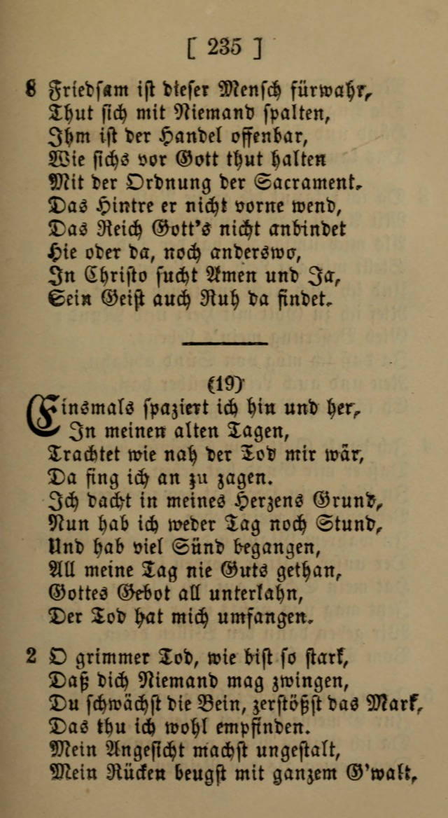 Eine unparteiische Lieder-Sammlung zum Gebrauch beim Oeffentlichen Gottesdienst und Häuslichen Erbauung page 235