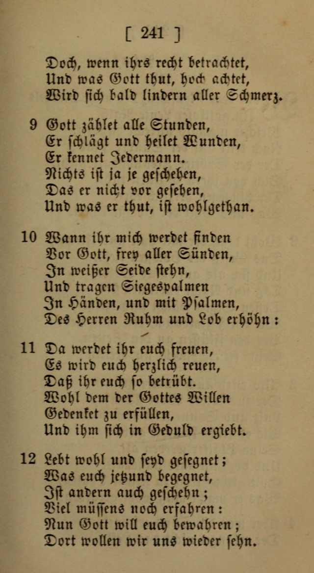 Eine unparteiische Lieder-Sammlung zum Gebrauch beim Oeffentlichen Gottesdienst und Häuslichen Erbauung page 241