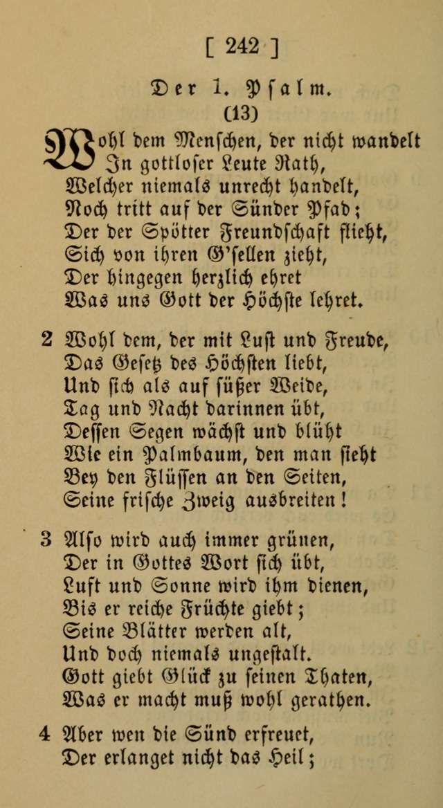 Eine unparteiische Lieder-Sammlung zum Gebrauch beim Oeffentlichen Gottesdienst und Häuslichen Erbauung page 242