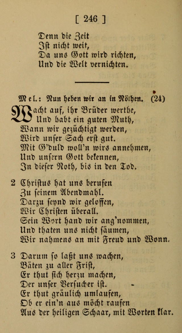 Eine unparteiische Lieder-Sammlung zum Gebrauch beim Oeffentlichen Gottesdienst und Häuslichen Erbauung page 246