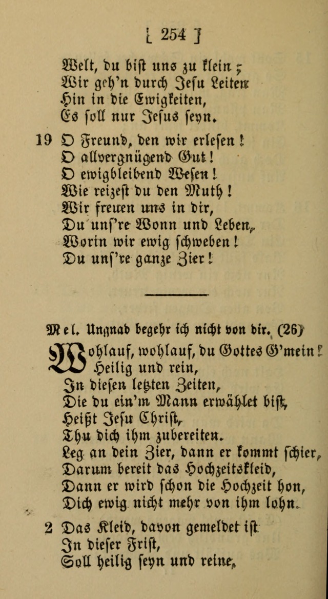 Eine unparteiische Lieder-Sammlung zum Gebrauch beim Oeffentlichen Gottesdienst und Häuslichen Erbauung page 254