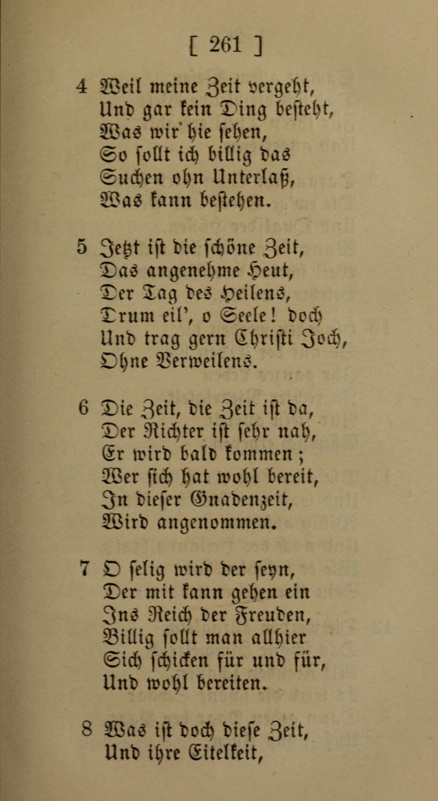 Eine unparteiische Lieder-Sammlung zum Gebrauch beim Oeffentlichen Gottesdienst und Häuslichen Erbauung page 261