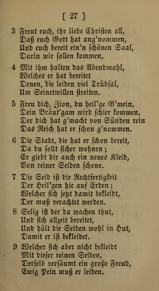 Eine unparteiische Lieder-Sammlung zum Gebrauch beim Oeffentlichen Gottesdienst und Häuslichen Erbauung page 27