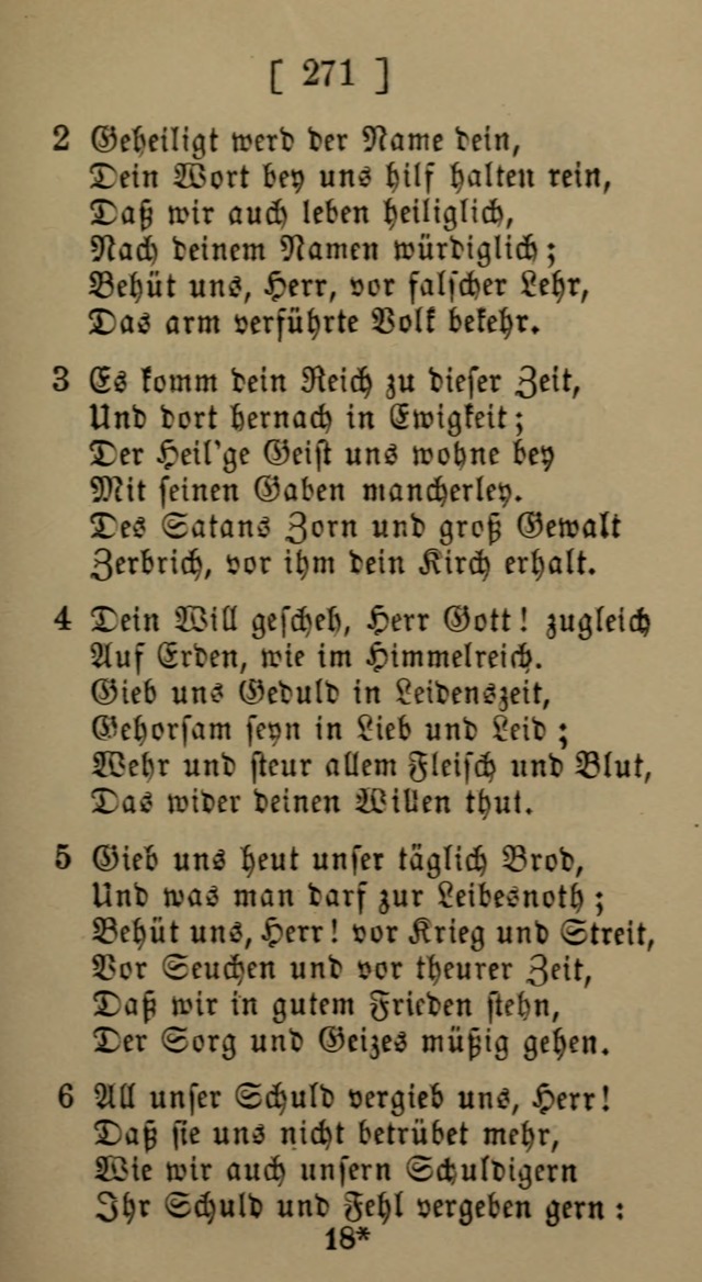 Eine unparteiische Lieder-Sammlung zum Gebrauch beim Oeffentlichen Gottesdienst und Häuslichen Erbauung page 271