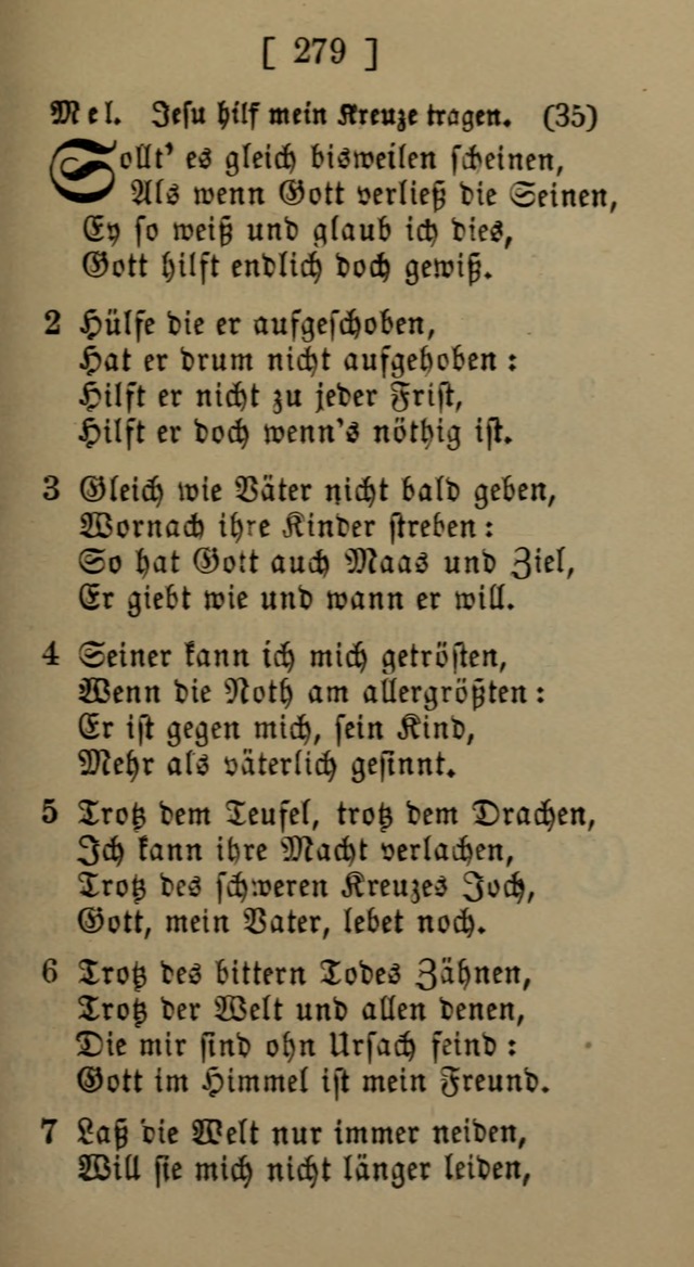 Eine unparteiische Lieder-Sammlung zum Gebrauch beim Oeffentlichen Gottesdienst und Häuslichen Erbauung page 279