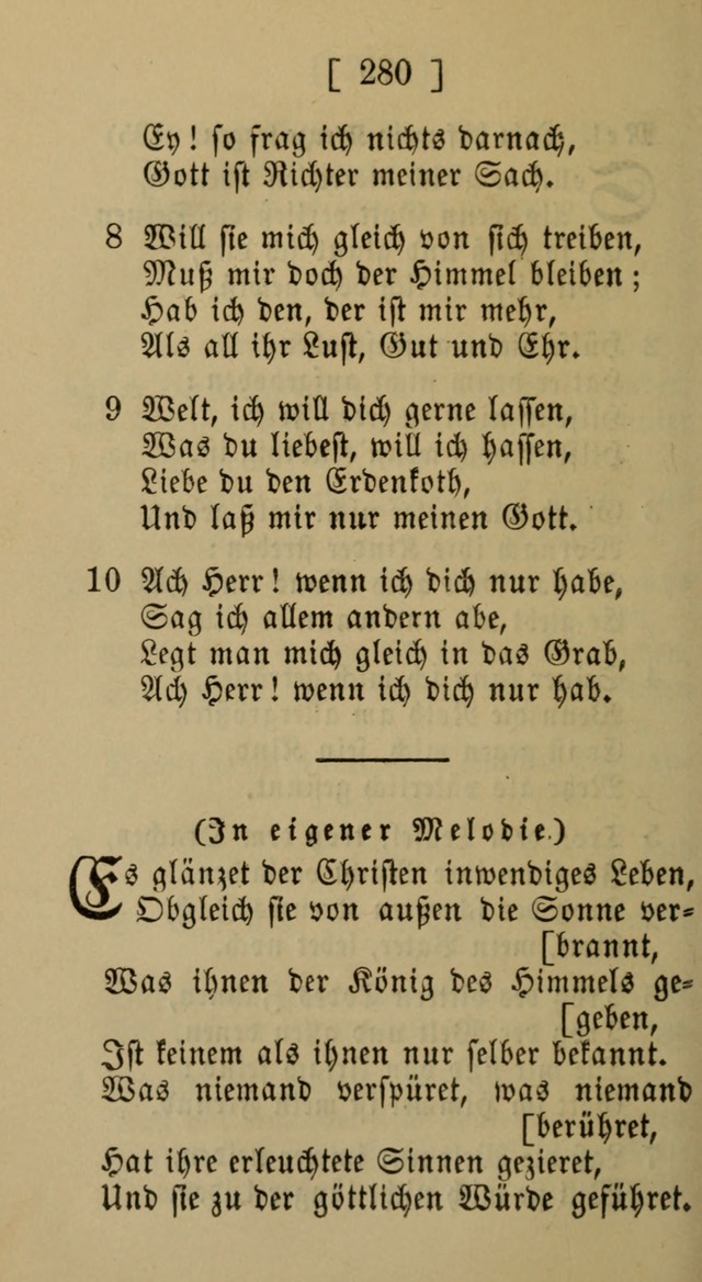 Eine unparteiische Lieder-Sammlung zum Gebrauch beim Oeffentlichen Gottesdienst und Häuslichen Erbauung page 280