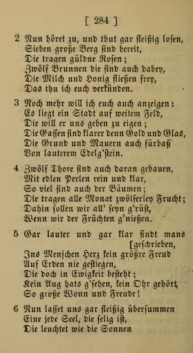 Eine unparteiische Lieder-Sammlung zum Gebrauch beim Oeffentlichen Gottesdienst und Häuslichen Erbauung page 284