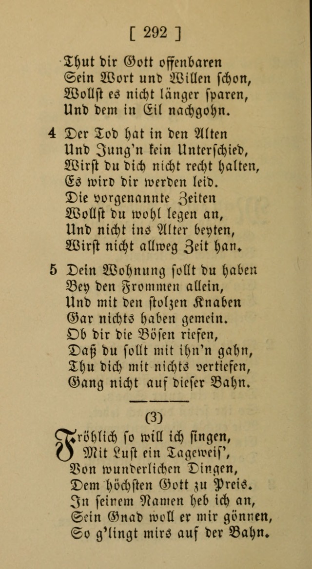 Eine unparteiische Lieder-Sammlung zum Gebrauch beim Oeffentlichen Gottesdienst und Häuslichen Erbauung page 292