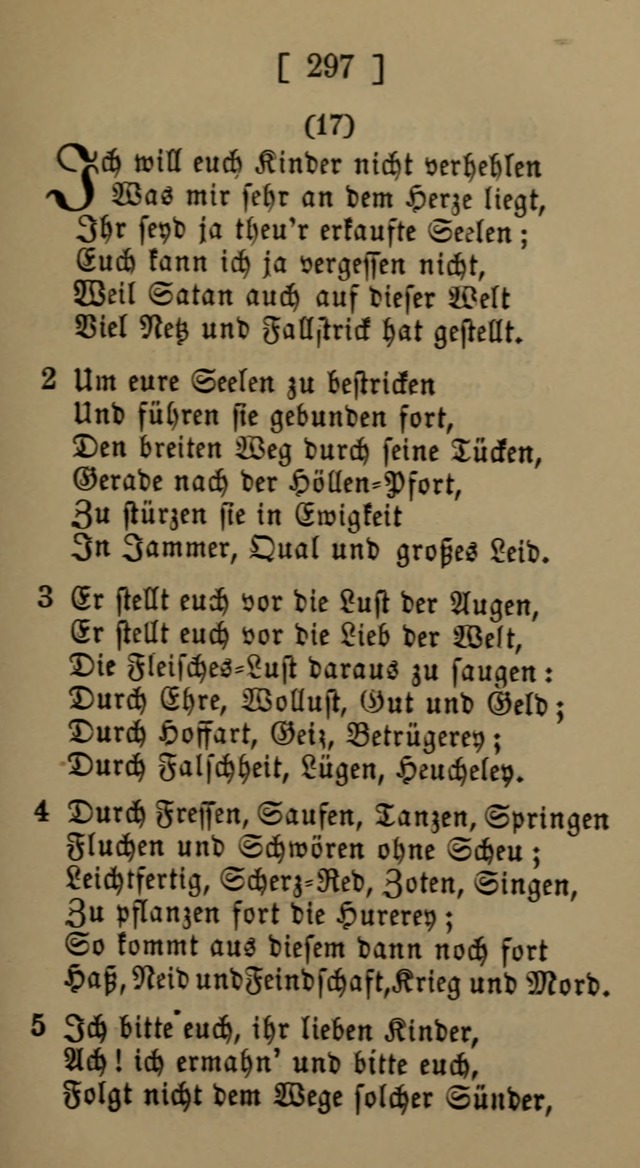 Eine unparteiische Lieder-Sammlung zum Gebrauch beim Oeffentlichen Gottesdienst und Häuslichen Erbauung page 297