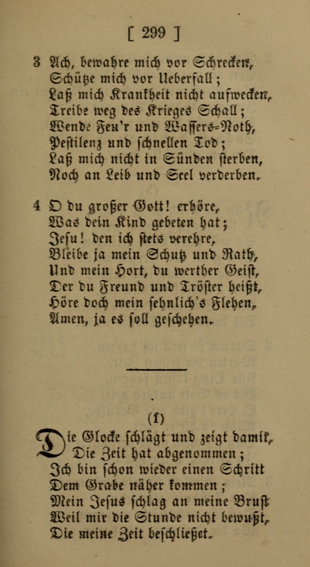 Eine unparteiische Lieder-Sammlung zum Gebrauch beim Oeffentlichen Gottesdienst und Häuslichen Erbauung page 299