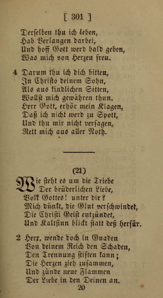 Eine unparteiische Lieder-Sammlung zum Gebrauch beim Oeffentlichen Gottesdienst und Häuslichen Erbauung page 301