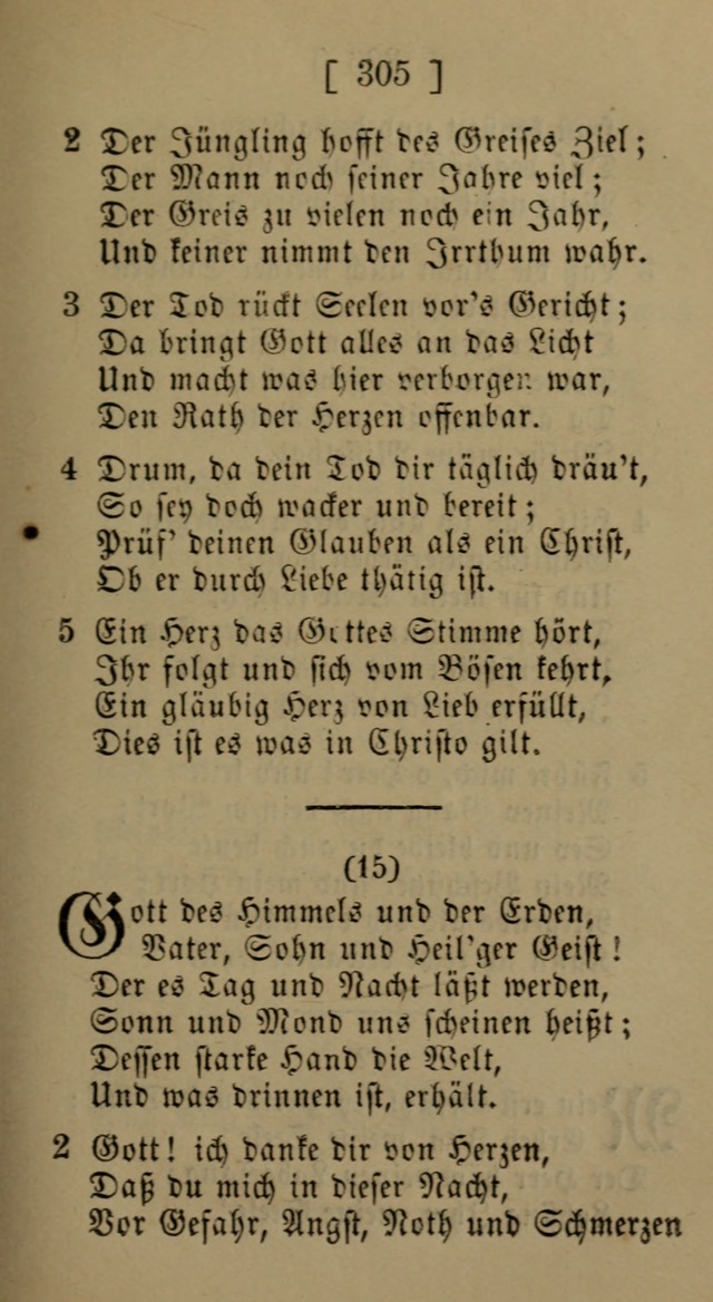 Eine unparteiische Lieder-Sammlung zum Gebrauch beim Oeffentlichen Gottesdienst und Häuslichen Erbauung page 305