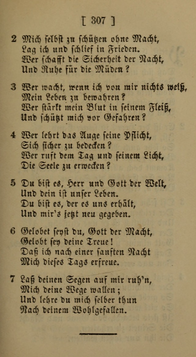 Eine unparteiische Lieder-Sammlung zum Gebrauch beim Oeffentlichen Gottesdienst und Häuslichen Erbauung page 307