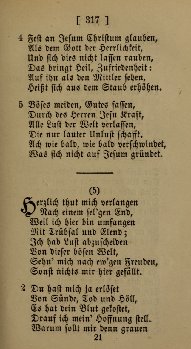 Eine unparteiische Lieder-Sammlung zum Gebrauch beim Oeffentlichen Gottesdienst und Häuslichen Erbauung page 317