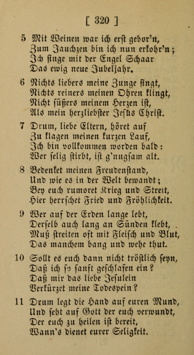 Eine unparteiische Lieder-Sammlung zum Gebrauch beim Oeffentlichen Gottesdienst und Häuslichen Erbauung page 320