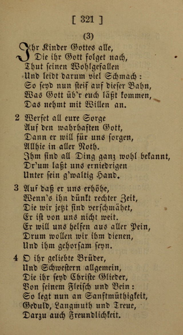 Eine unparteiische Lieder-Sammlung zum Gebrauch beim Oeffentlichen Gottesdienst und Häuslichen Erbauung page 321