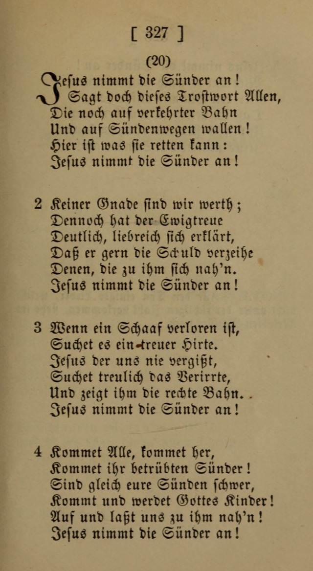 Eine unparteiische Lieder-Sammlung zum Gebrauch beim Oeffentlichen Gottesdienst und Häuslichen Erbauung page 327