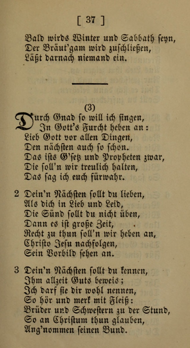 Eine unparteiische Lieder-Sammlung zum Gebrauch beim Oeffentlichen Gottesdienst und Häuslichen Erbauung page 37