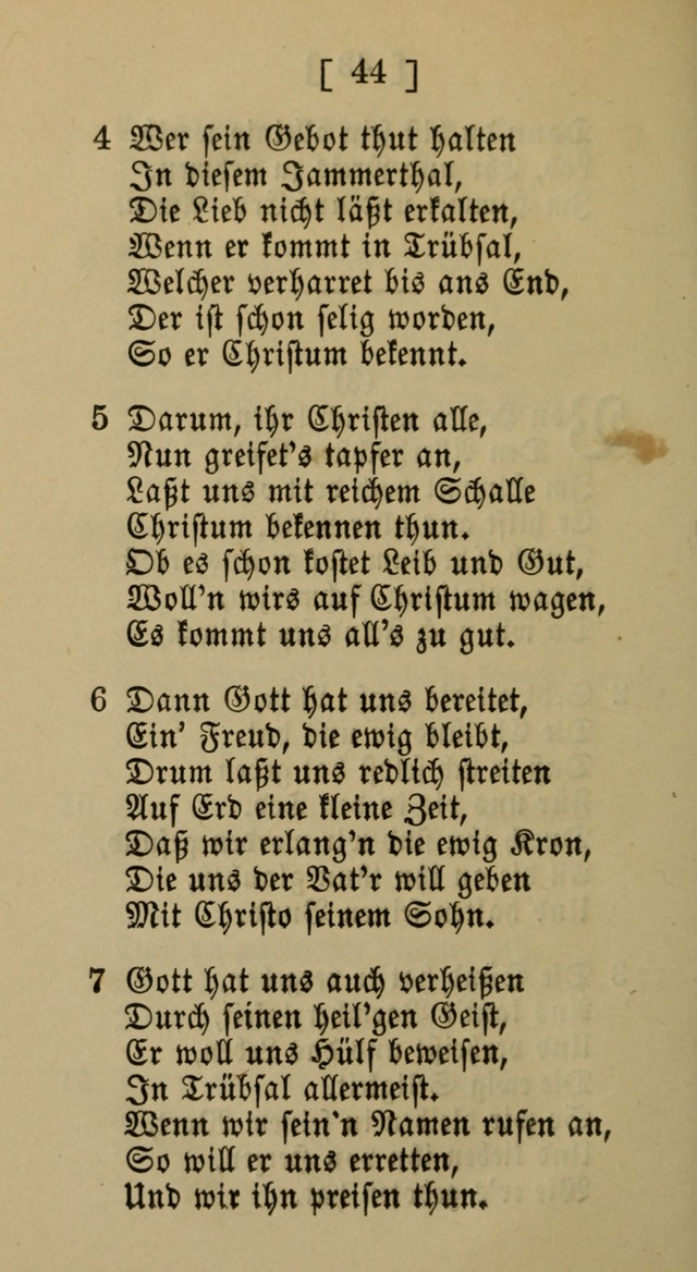 Eine unparteiische Lieder-Sammlung zum Gebrauch beim Oeffentlichen Gottesdienst und Häuslichen Erbauung page 44