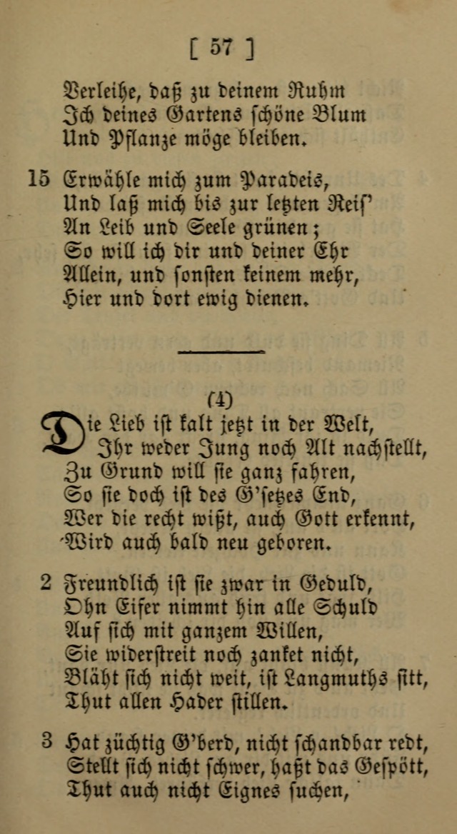 Eine unparteiische Lieder-Sammlung zum Gebrauch beim Oeffentlichen Gottesdienst und Häuslichen Erbauung page 57