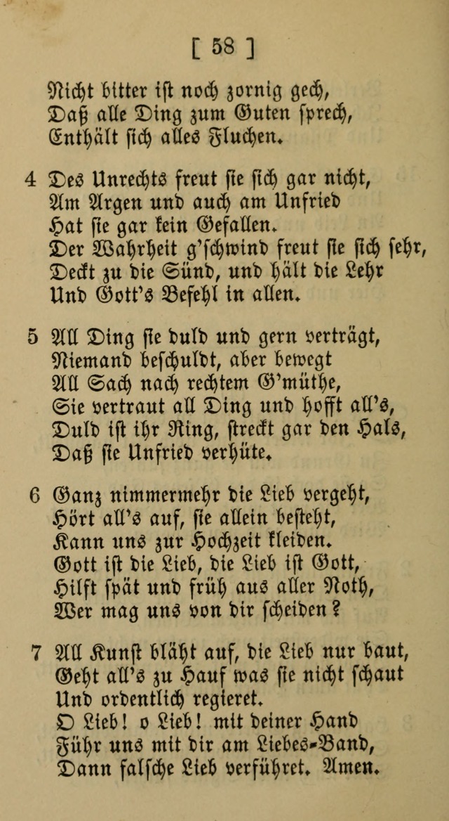 Eine unparteiische Lieder-Sammlung zum Gebrauch beim Oeffentlichen Gottesdienst und Häuslichen Erbauung page 58