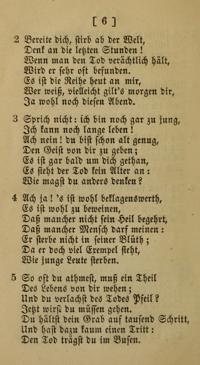 Eine unparteiische Lieder-Sammlung zum Gebrauch beim Oeffentlichen Gottesdienst und Häuslichen Erbauung page 6