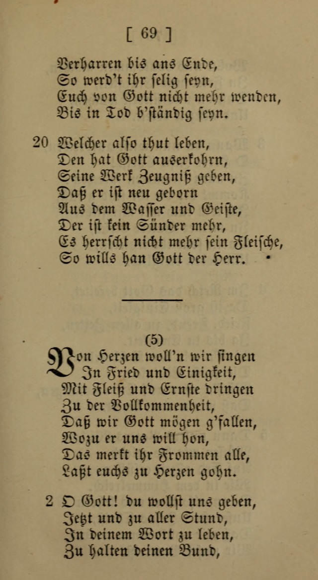 Eine unparteiische Lieder-Sammlung zum Gebrauch beim Oeffentlichen Gottesdienst und Häuslichen Erbauung page 69