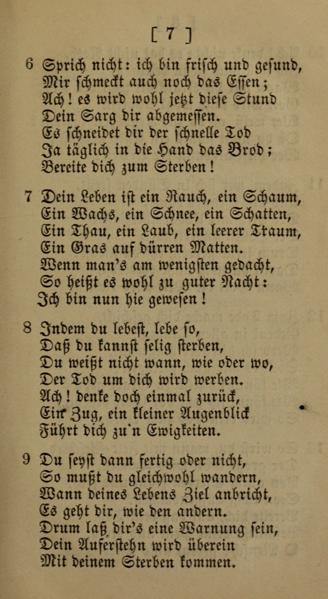 Eine unparteiische Lieder-Sammlung zum Gebrauch beim Oeffentlichen Gottesdienst und Häuslichen Erbauung page 7