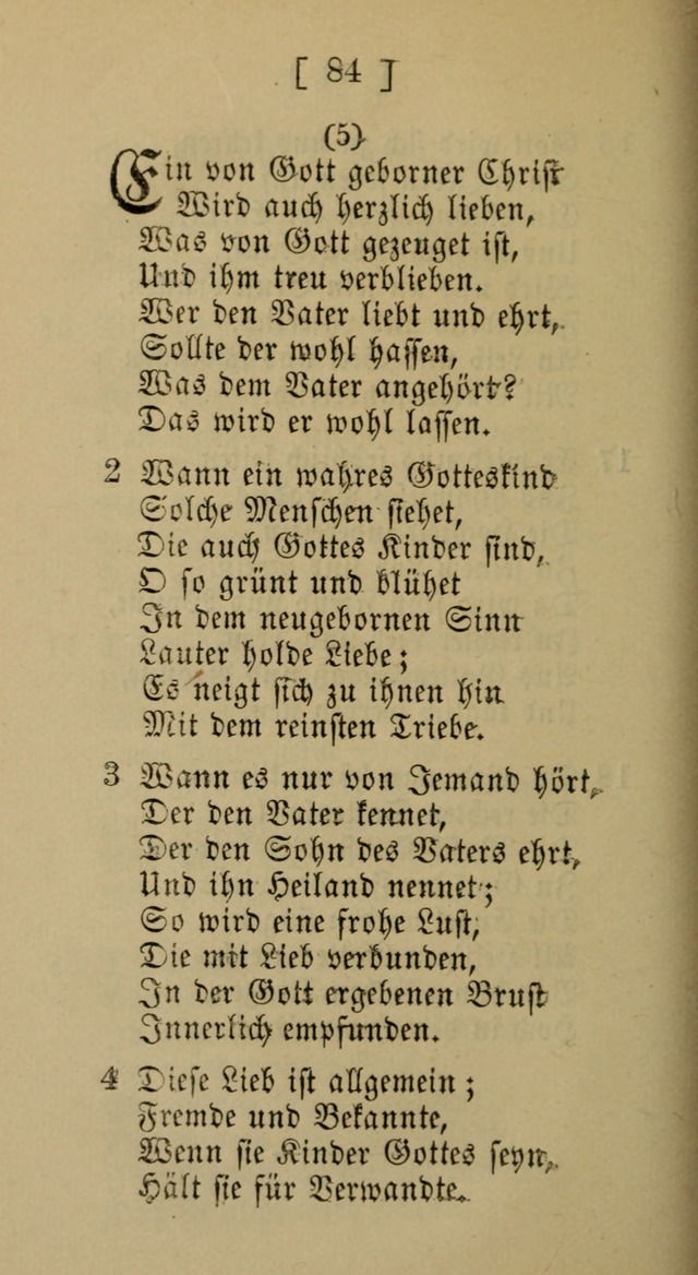 Eine unparteiische Lieder-Sammlung zum Gebrauch beim Oeffentlichen Gottesdienst und Häuslichen Erbauung page 84