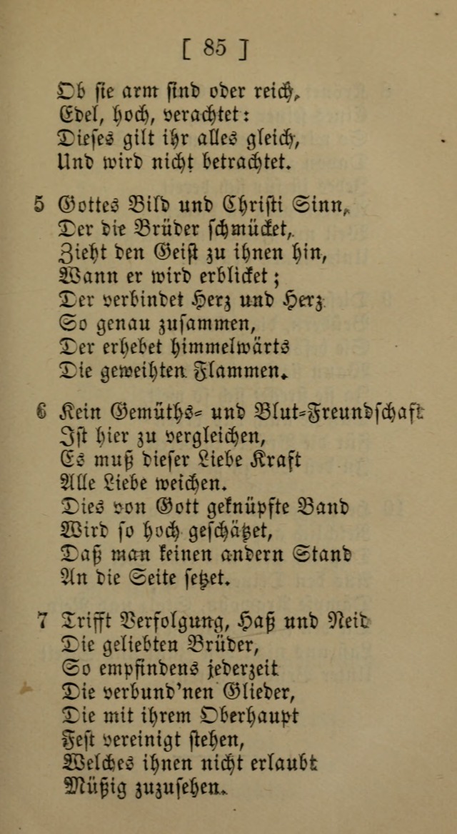 Eine unparteiische Lieder-Sammlung zum Gebrauch beim Oeffentlichen Gottesdienst und Häuslichen Erbauung page 85