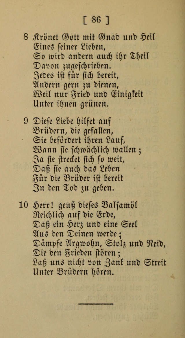 Eine unparteiische Lieder-Sammlung zum Gebrauch beim Oeffentlichen Gottesdienst und Häuslichen Erbauung page 86