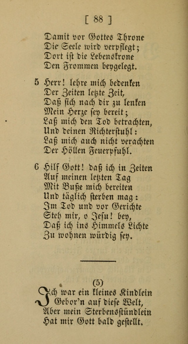 Eine unparteiische Lieder-Sammlung zum Gebrauch beim Oeffentlichen Gottesdienst und Häuslichen Erbauung page 88