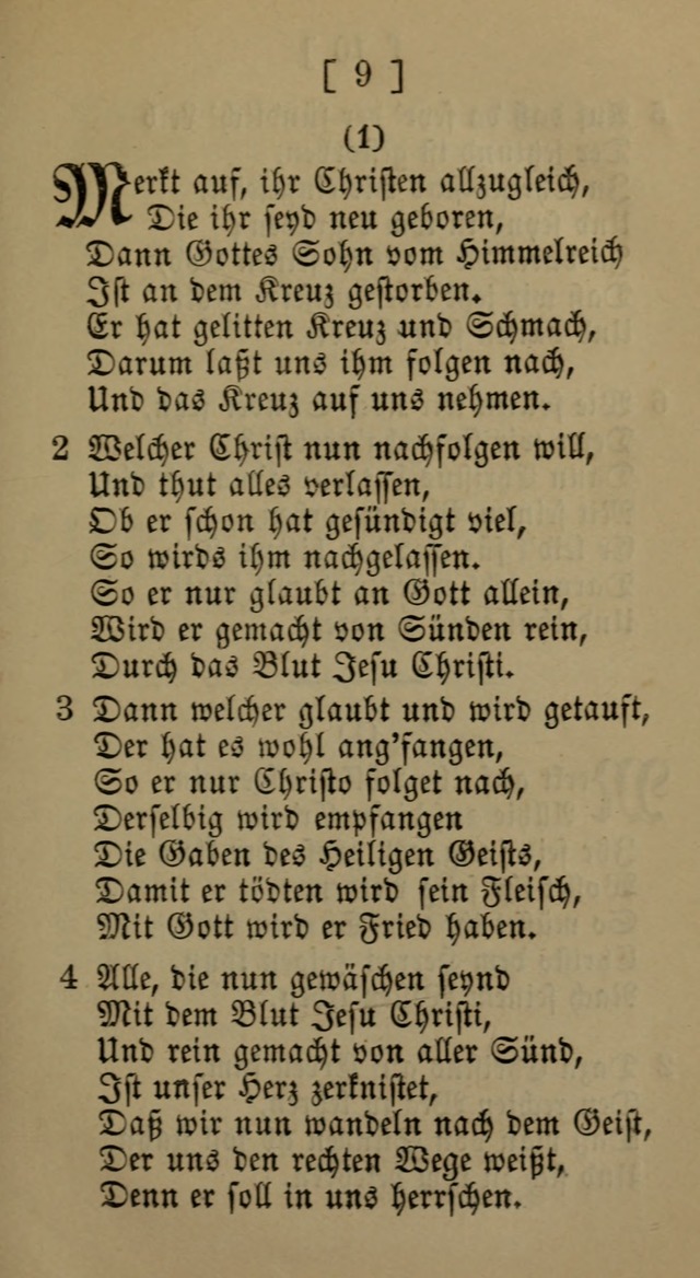 Eine unparteiische Lieder-Sammlung zum Gebrauch beim Oeffentlichen Gottesdienst und Häuslichen Erbauung page 9