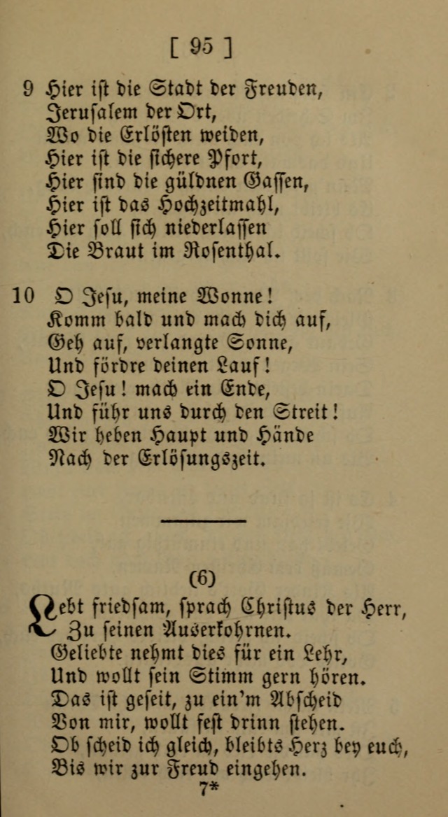 Eine unparteiische Lieder-Sammlung zum Gebrauch beim Oeffentlichen Gottesdienst und Häuslichen Erbauung page 95