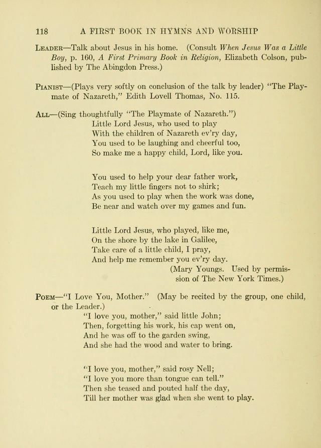 A First Book in Hymns and Worship page 118