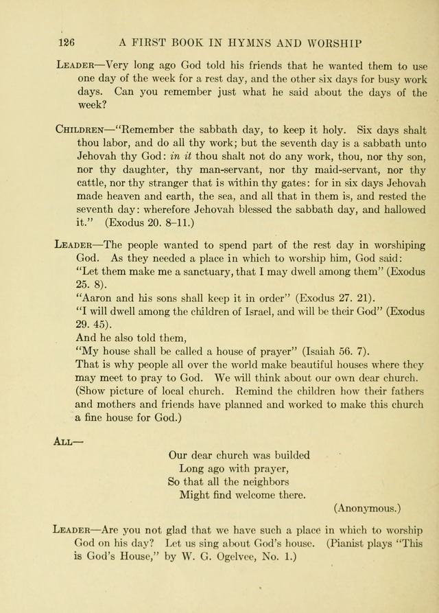 A First Book in Hymns and Worship page 126