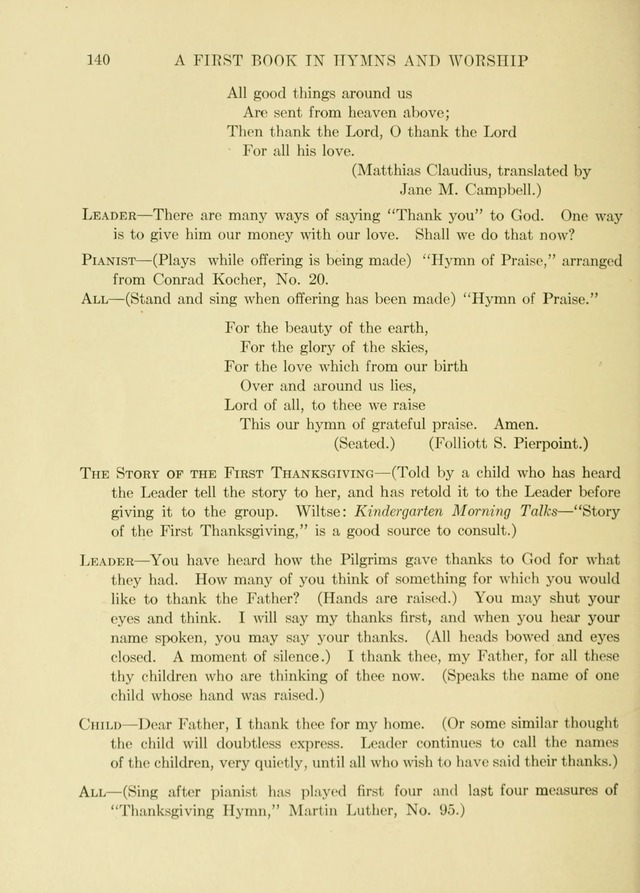 A First Book in Hymns and Worship page 140