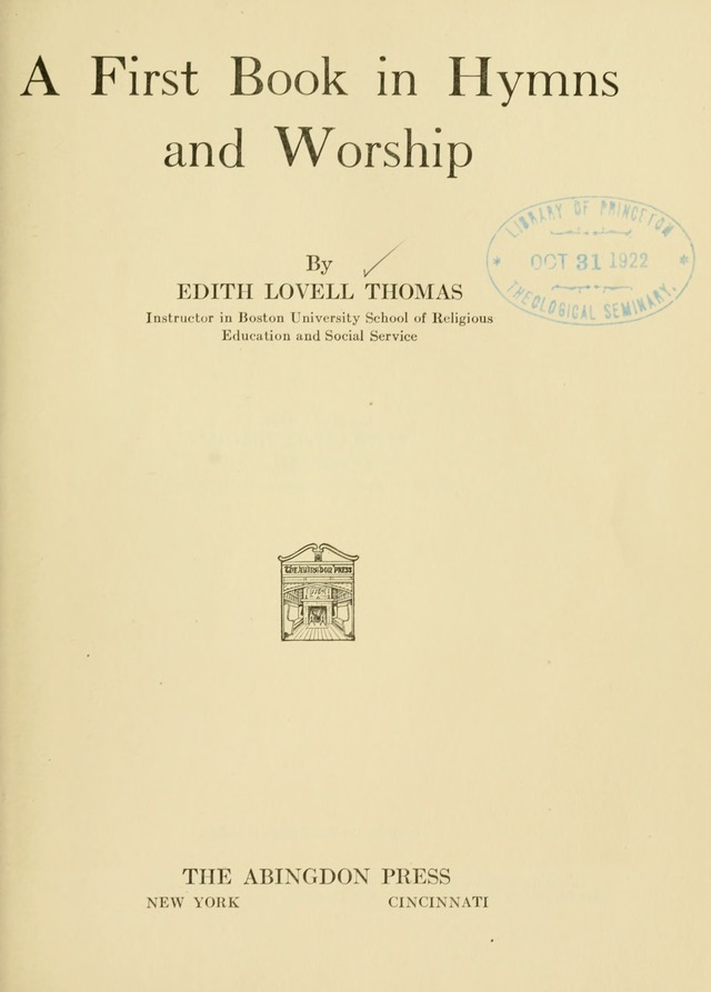 A First Book in Hymns and Worship page ix