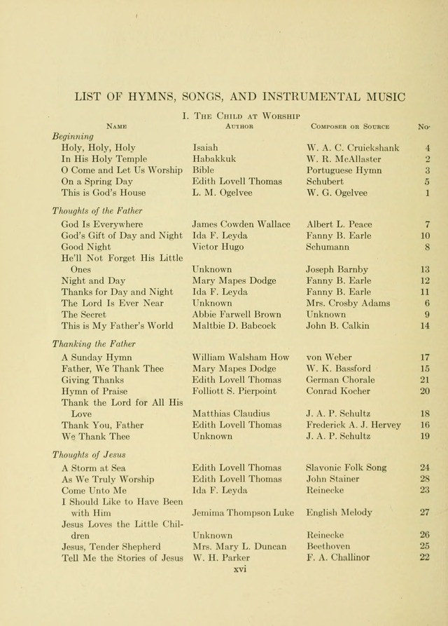 A First Book in Hymns and Worship page xxiv