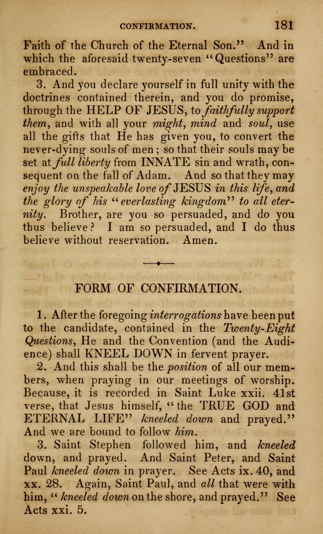 The Faith and Doctrines of the Church of the Eternal Son: intended as a church book for the church of the Eternal Sons generally... to which is added a number of select hymns adapted to the worship... page 181