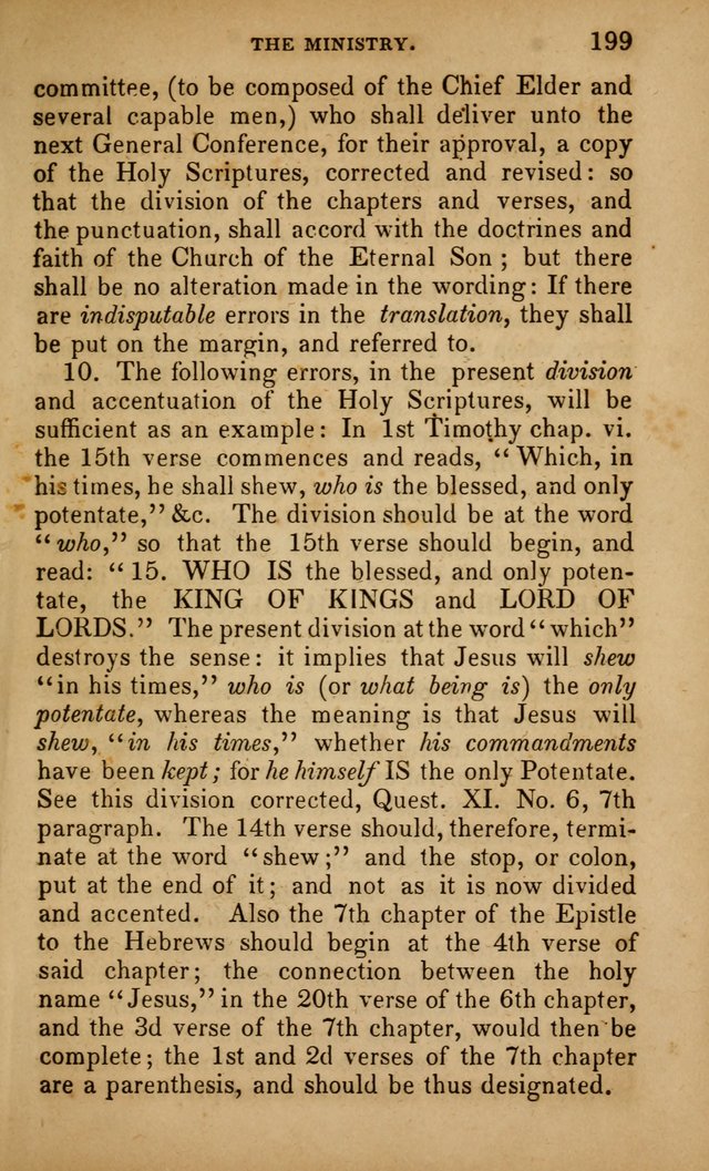 The Faith and Doctrines of the Church of the Eternal Son: intended as a church book for the church of the Eternal Sons generally... to which is added a number of select hymns adapted to the worship... page 199