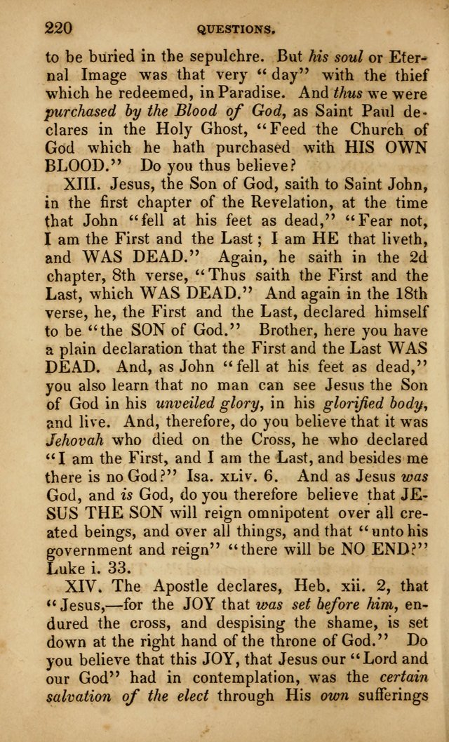 The Faith and Doctrines of the Church of the Eternal Son: intended as a church book for the church of the Eternal Sons generally... to which is added a number of select hymns adapted to the worship... page 220