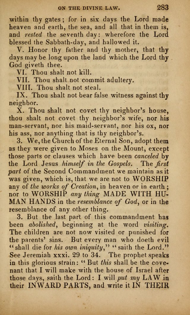 The Faith and Doctrines of the Church of the Eternal Son: intended as a church book for the church of the Eternal Sons generally... to which is added a number of select hymns adapted to the worship... page 283