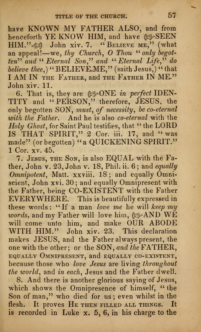 The Faith and Doctrines of the Church of the Eternal Son: intended as a church book for the church of the Eternal Sons generally... to which is added a number of select hymns adapted to the worship... page 57