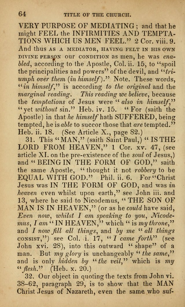 The Faith and Doctrines of the Church of the Eternal Son: intended as a church book for the church of the Eternal Sons generally... to which is added a number of select hymns adapted to the worship... page 64