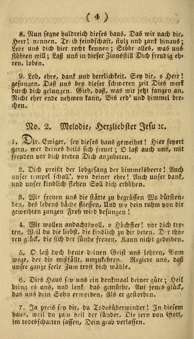 Frohe, Gott geheiligte Gesänge: zur feyerlichen einweihung der deutsch reformirten Salems-kirche, in Härrisburg, am 4ten August, 1822. John Weinbrenner, prediger der gemeine. page 3