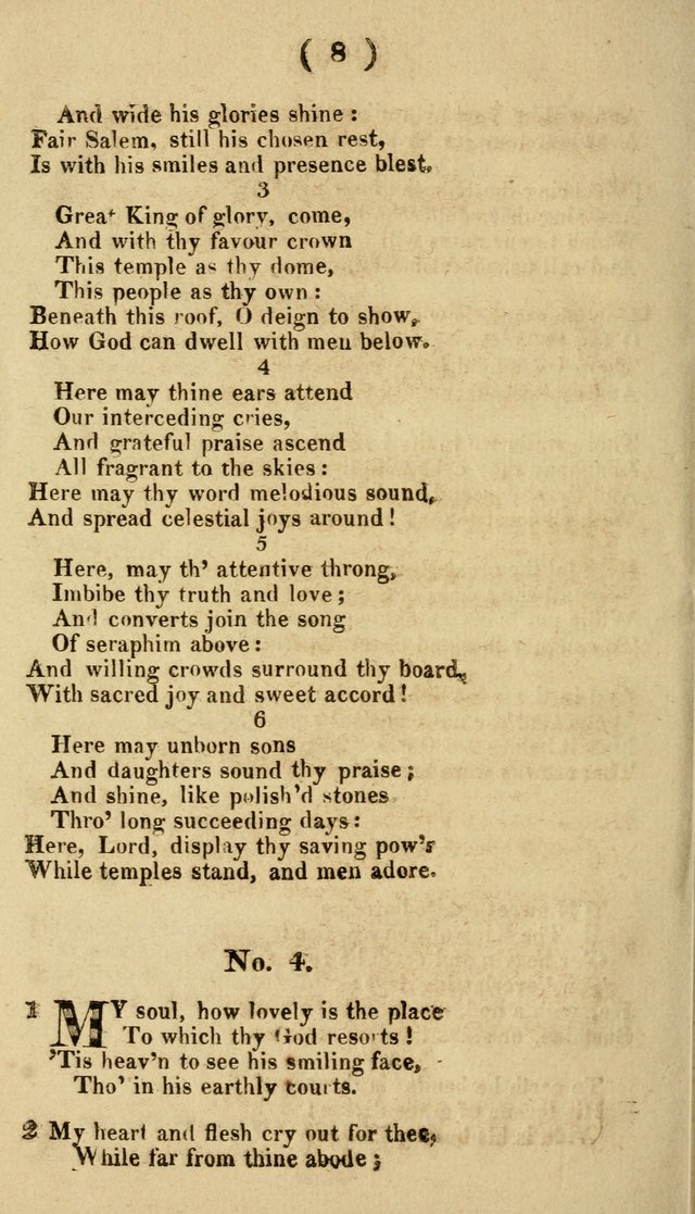 Frohe, Gott geheiligte Gesänge: zur feyerlichen einweihung der deutsch reformirten Salems-kirche, in Härrisburg, am 4ten August, 1822. John Weinbrenner, prediger der gemeine. page 7